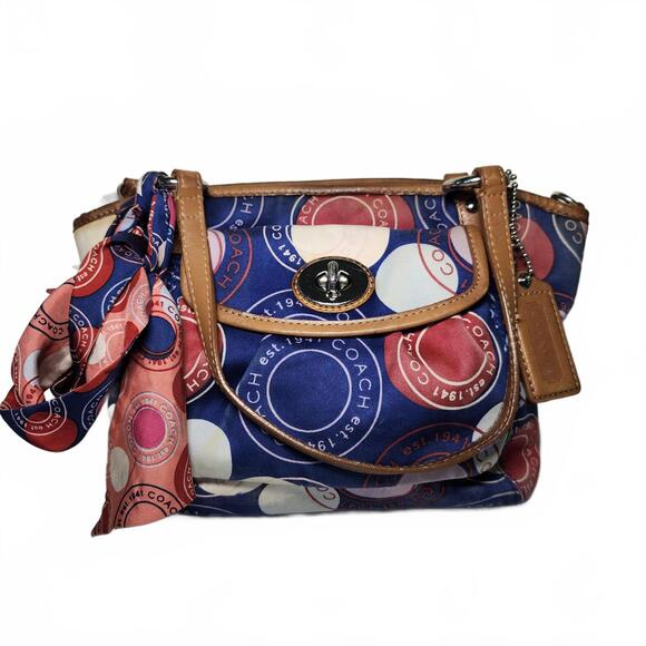 Vintage Coach Polka Dot Leah Women's Shoulder Bag - Picture 1 of 8